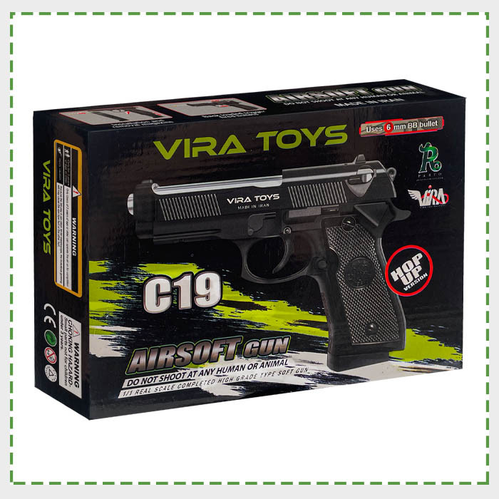 تفنگ بازی کلت ساچمهای مدل c19 برند VIRA TOYS ایرانی