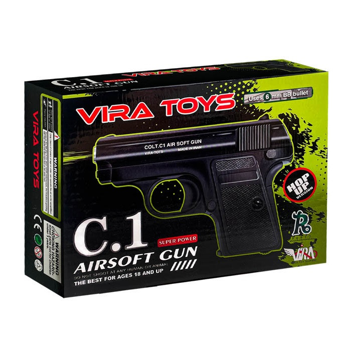 تفنگ بازی کلت مدل c1 تیر ابری برند VIRA TOYS ایرانی